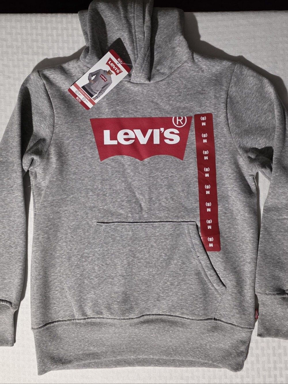 Levi's Gray Crewneck Sweatshirt with Red Logo